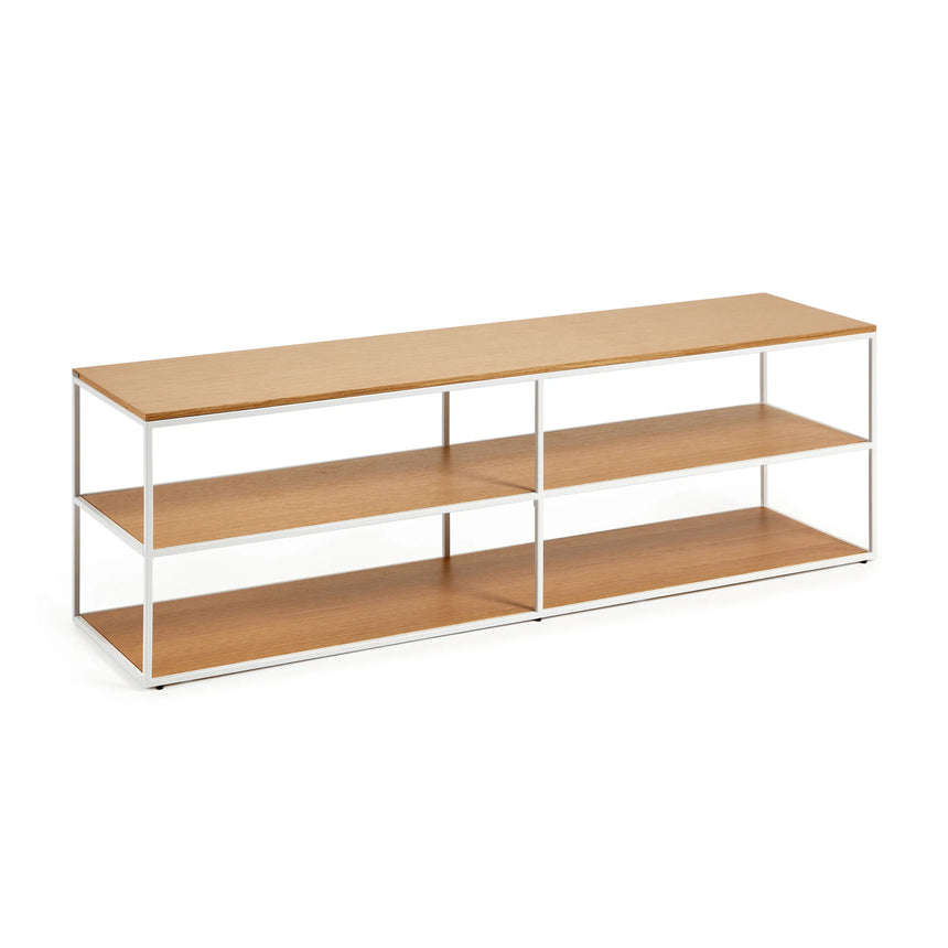 TV-Möbel Yoana aus Eichenfurnier und Metallgestell weiß 160 x 40 cm von Kave Home – Produktbild 7