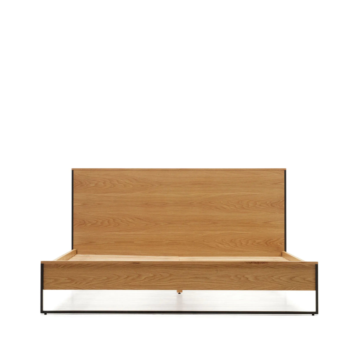 Taiana Bett aus Eichenfurnier und Stahlbeinen mit schwarzem Finish 160 x 200 cm von Kave Home – Produktbild 8
