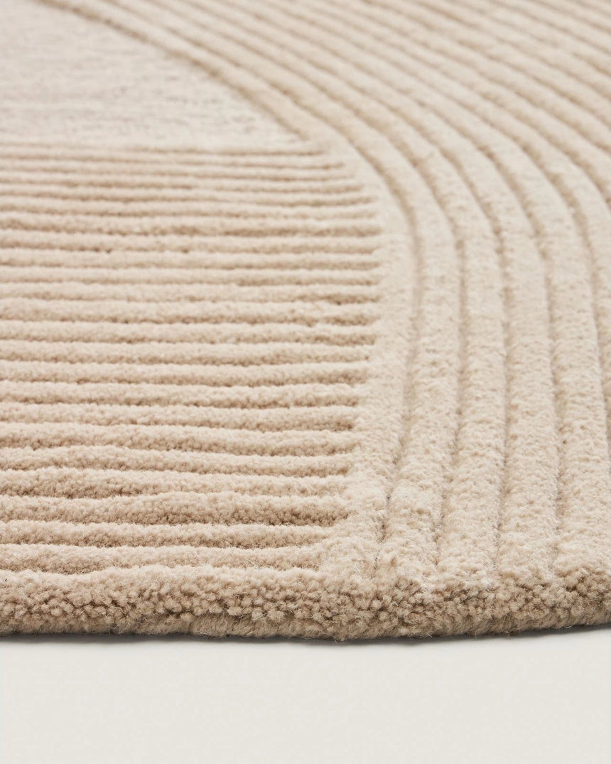 Teppich Domm aus Wolle beige Ø 200 cm von Kave Home – Bild 5