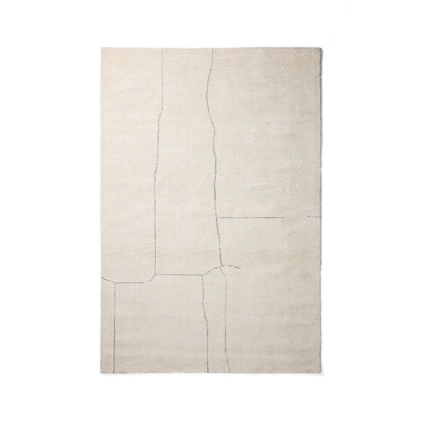 Teppich Lisdan aus Synthetikfasern in Ecru mit grafischem Muster in Grün, 160 x 230 cm von Kave Home – Bild 1