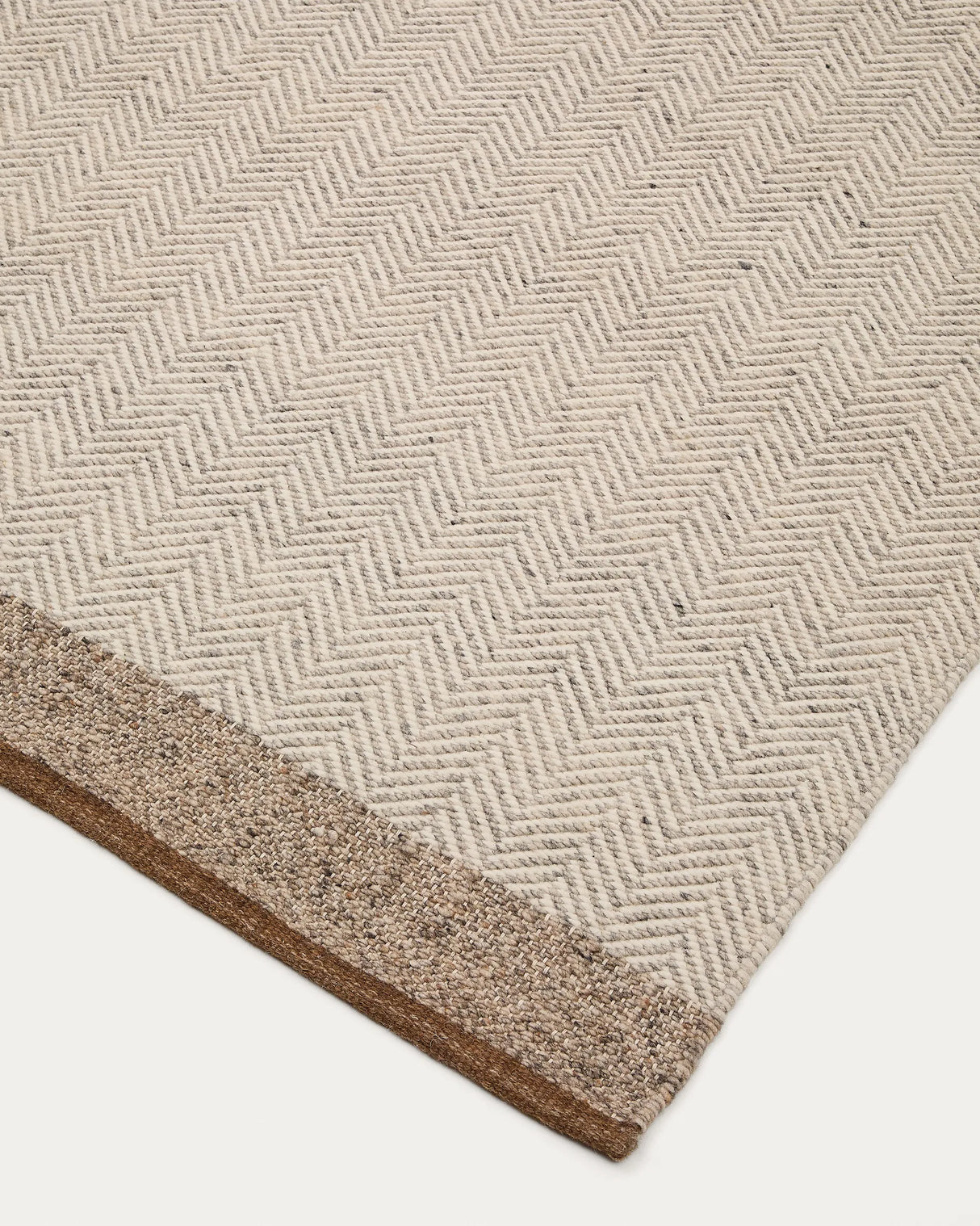 Teppich Nifelia Jacquard aus Wolle beige 160 x 230 cm von Kave Home – Produktbild 1
