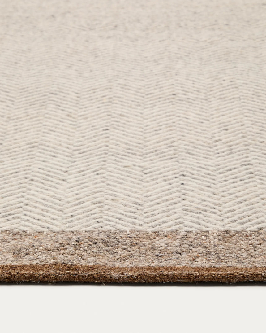 Teppich Nifelia Jacquard aus Wolle beige 160 x 230 cm von Kave Home – Produktbild 2