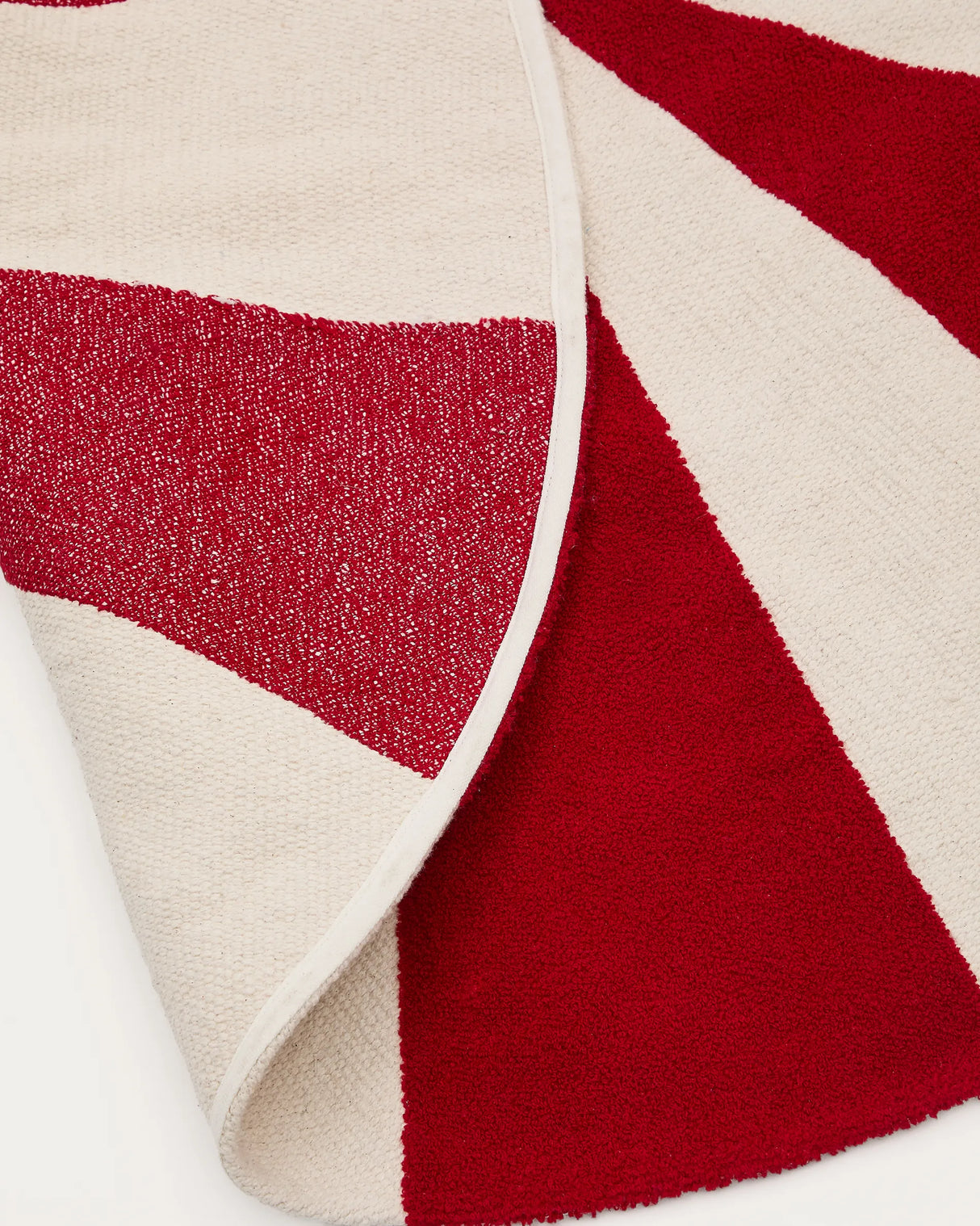 Teppich Wirla 100% Baumwolle beige und rot Ø 100 cm von Kave Home – Produktbild 1
