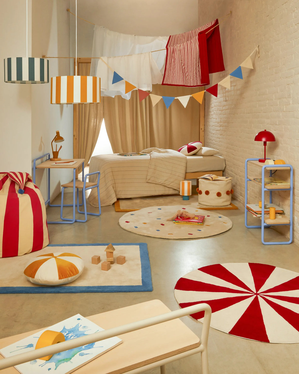 Teppich Wirla 100% Baumwolle beige und rot Ø 100 cm von Kave Home – Produktbild 3