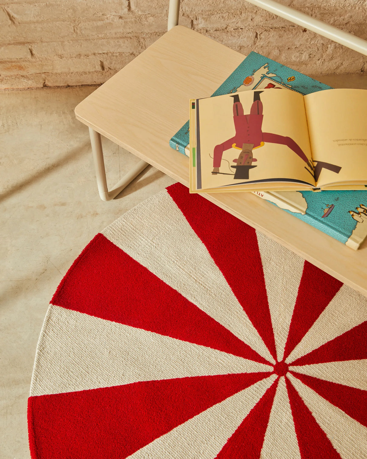 Teppich Wirla 100% Baumwolle beige und rot Ø 100 cm von Kave Home – Produktbild 4