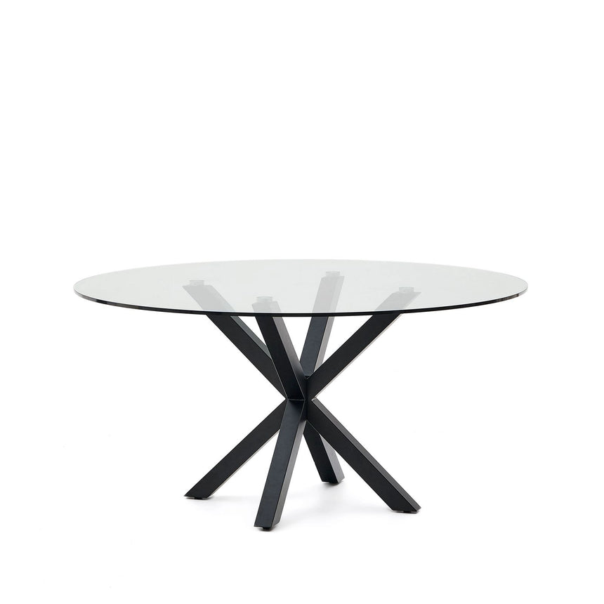 Tisch Argo aus Glas und Stahlbeinen mit schwarzem Finish Ø 150 cm von Kave Home – Bild 4