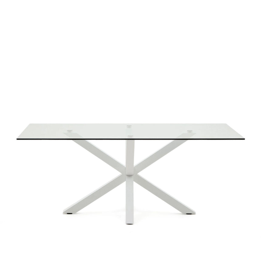 Tisch Argo aus Glas und Stahlbeinen mit weißem Finish, 200 x 100 cm von Kave Home – Bild 5