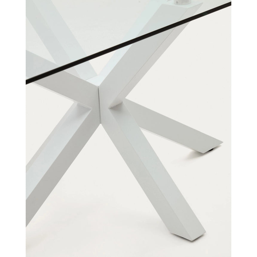 Tisch Argo aus Glas und Stahlbeinen mit weißem Finish, 200 x 100 cm von Kave Home – Bild 9