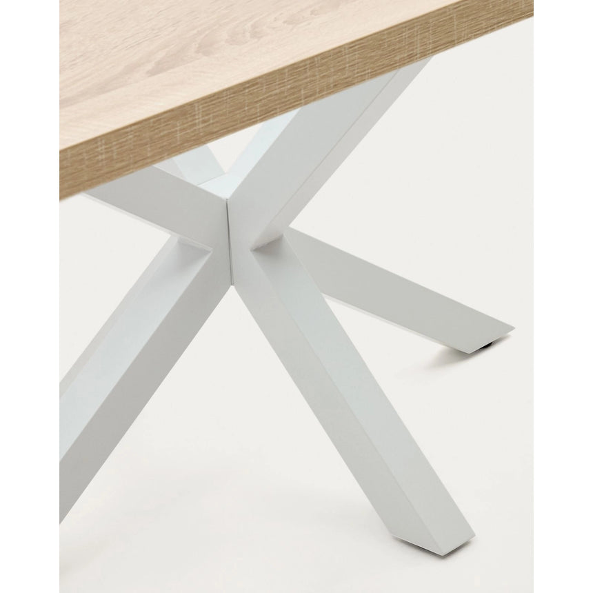 Tisch Argo aus Melamin mit natürlicher Oberfläche und Stahlbeinen mit weißem Finish, 200 x 100 cm von Kave Home – Bild 9