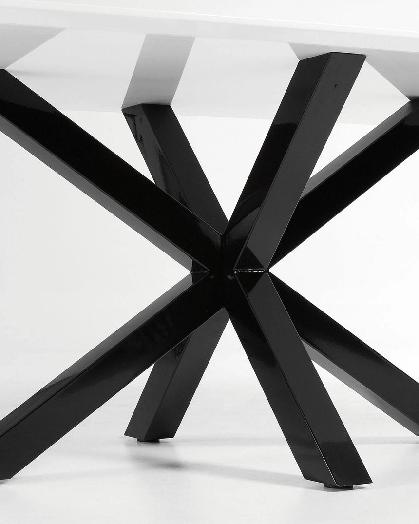 Tisch Argo aus Melamin mit weißer Oberfläche und Stahlbeinen mit schwarzem Finish, 200 x 100 cm von Kave Home – Bild 6