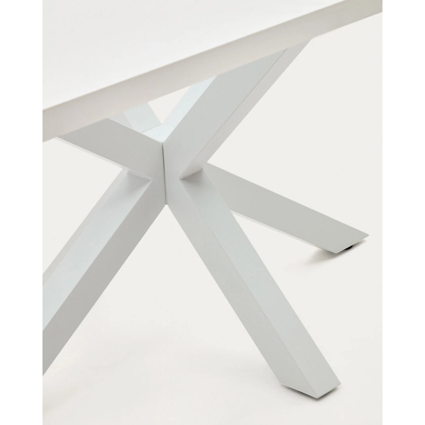 Tisch Argo aus Melamin mit weißer Oberfläche und Stahlbeinen mit weißem Finish, 160 x 100 cm von Kave Home – Bild 9