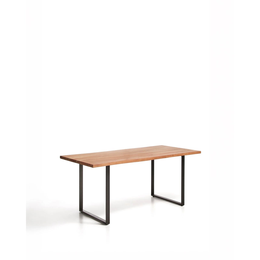 Tisch Uxue aus massivem Akazienholz mit Beinen aus schwarzem Stahl 160 x 90 cm von Kave Home – Bild 3