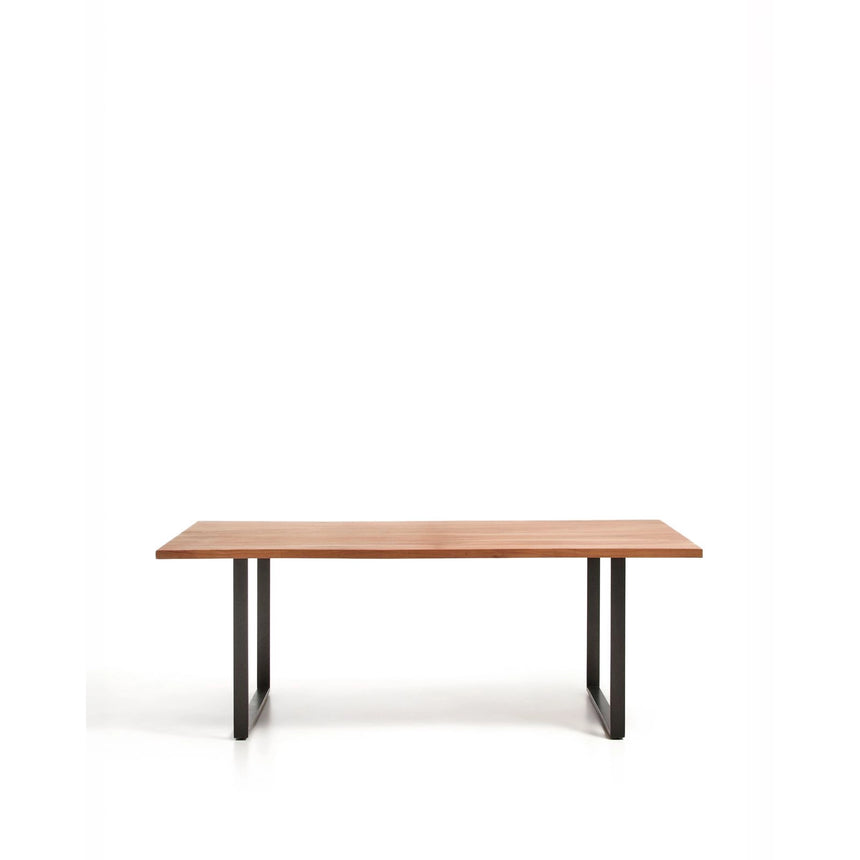 Tisch Uxue aus massivem Akazienholz mit Beinen aus schwarzem Stahl 200 x 90 cm von Kave Home – Bild 1