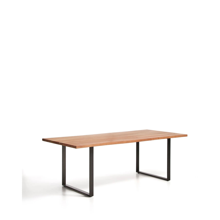 Tisch Uxue aus massivem Akazienholz mit Beinen aus schwarzem Stahl 220 x 100 cm von Kave Home – Bild 3