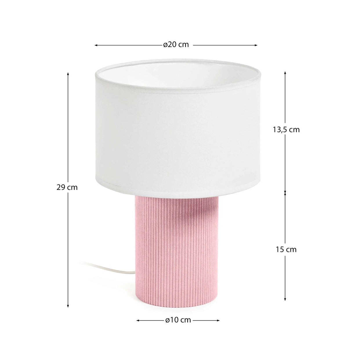 Tischlampe Bianella aus Baumwolle und Cord von Kave Home – Bild 3