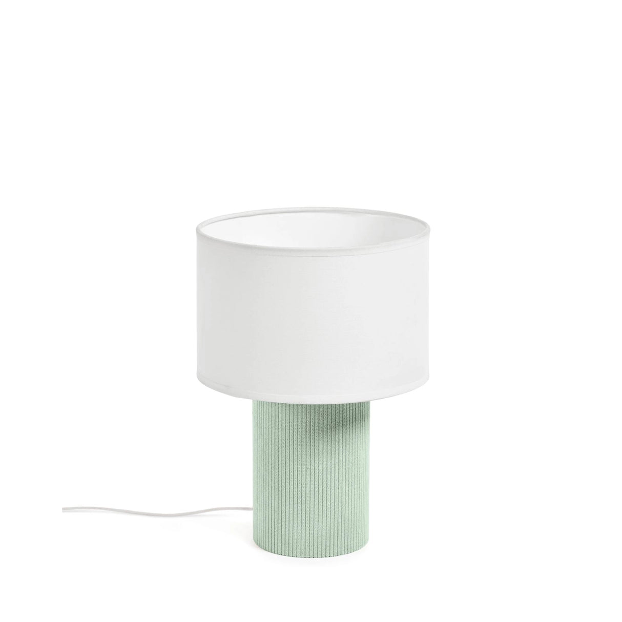 Tischlampe Bianella aus Baumwolle und türkisfarbenem Cord von Kave Home – Bild 1
