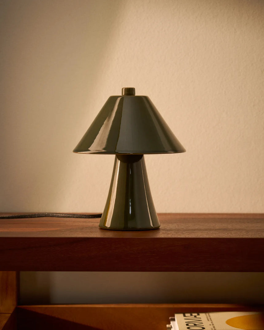 Tischlampe Ceren aus grüner Keramik, 21 cm von Kave Home – Bild 2