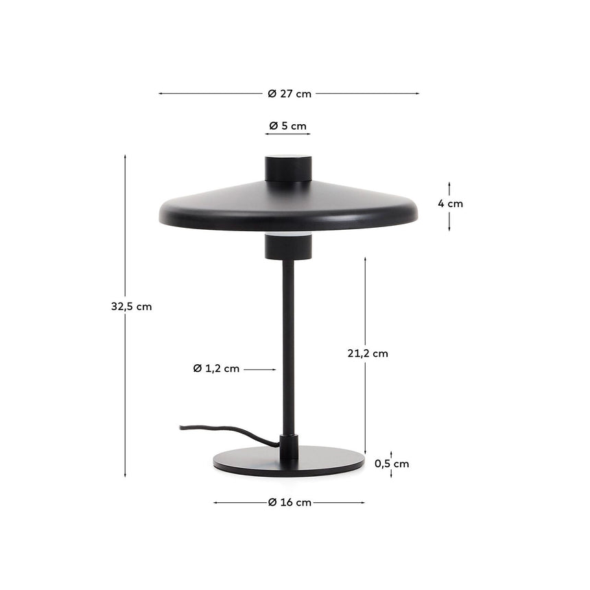 Tischlampe Nuvira aus schwarzem satiniertem Metall von Kave Home – Bild 4