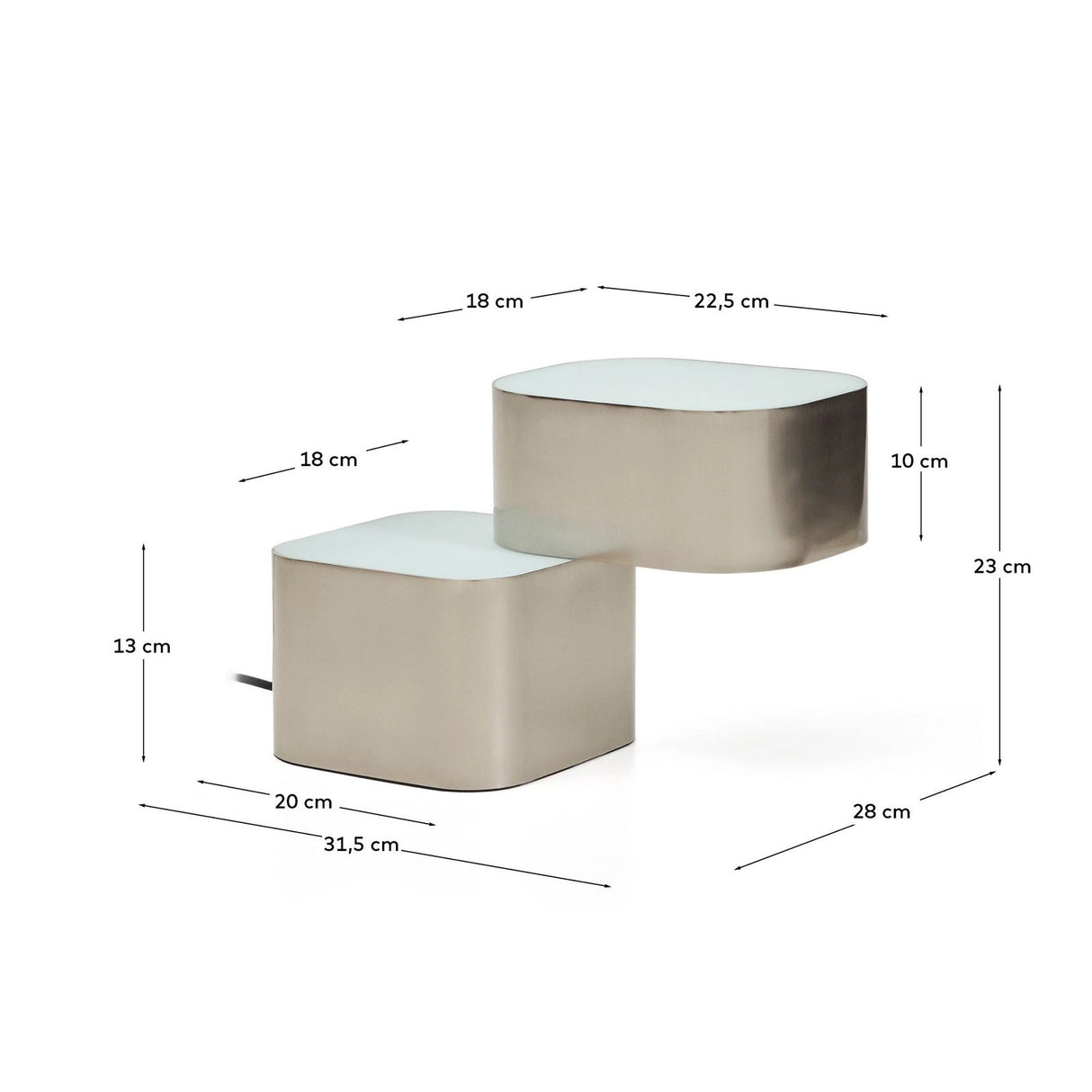 Tischlampe Tandan aus grauem Metall mit gebürstetem Finish von Kave Home – Bild 6