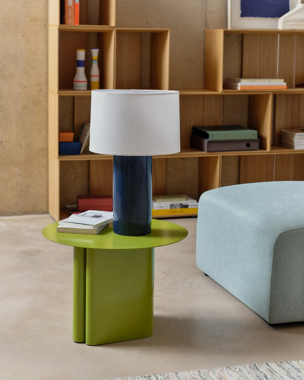 Tischlampe Toneric aus Keramik mit blauem Finish und Baumwolle von Kave Home – Produktbild 6