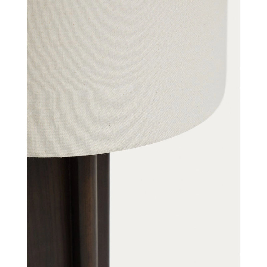 Tischleuchte Niani aus Kautschukholz mit Finish und elfenbeinfarbenem Baumwollschirm Ø 30 cm von Kave Home – Bild 5