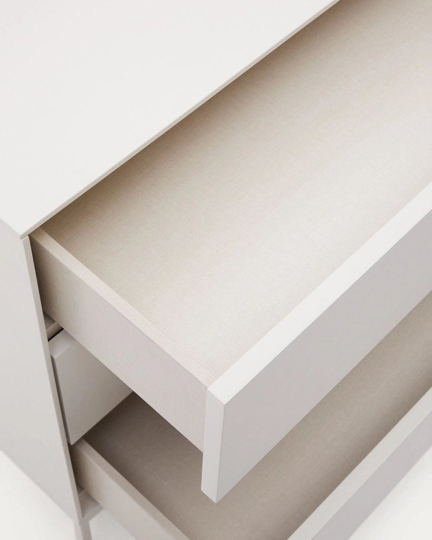 Vedrana Kommode 3 Schubladen MDF weiß lackiert 110 x 75 cm von Kave Home – Bild 9