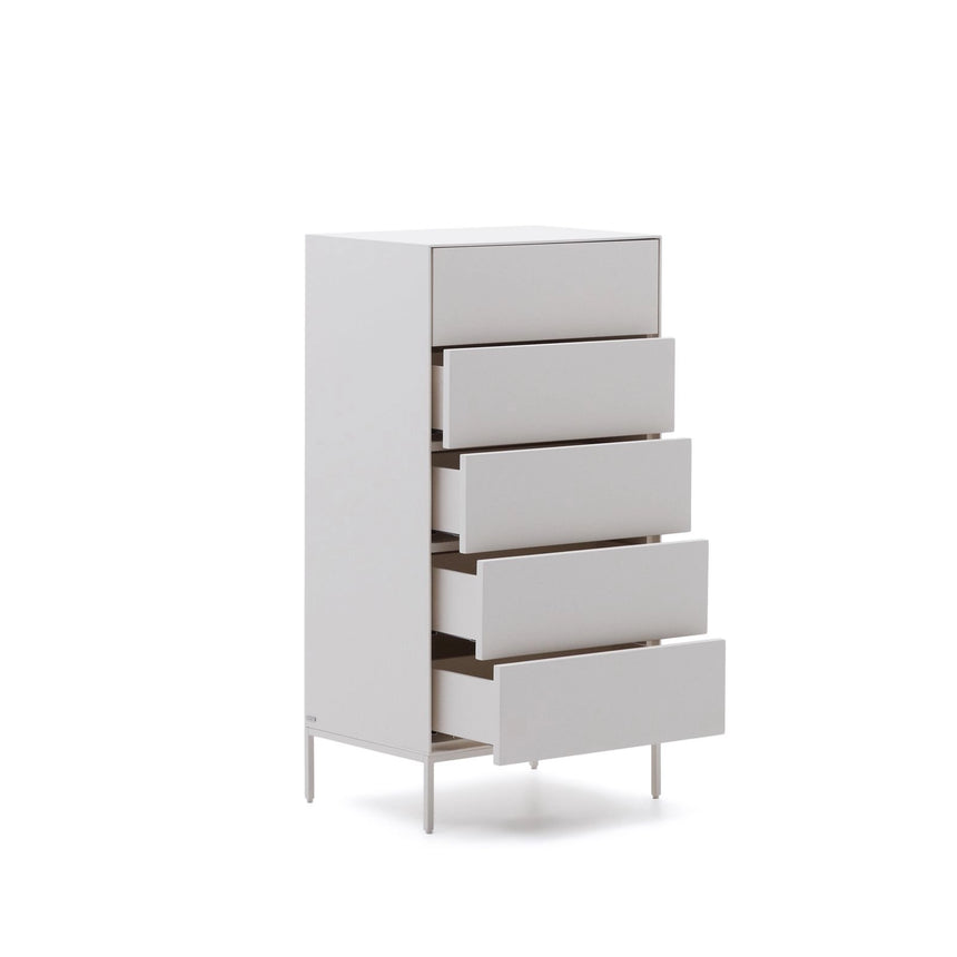 Vedrana Kommode 5 Schubladen MDF weiß lackiert 60 x 114 cm von Kave Home – Bild 7