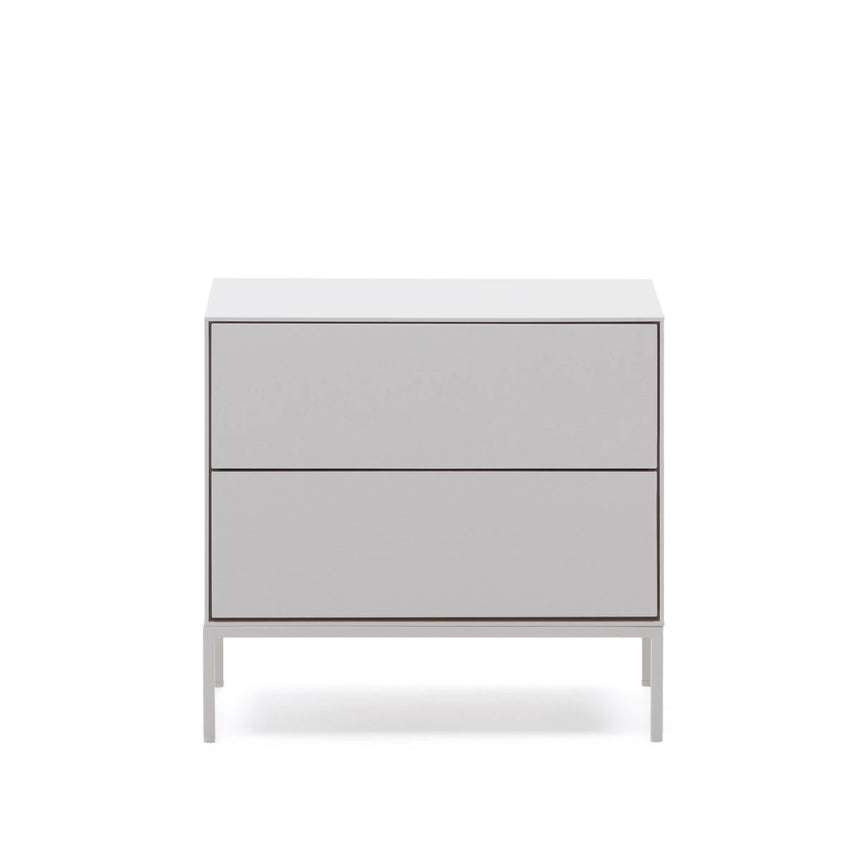 Vedrana Nachttisch 2 Schubladen MDF weiß lackiert 60 x 55 cm von Kave Home – Produktbild 7