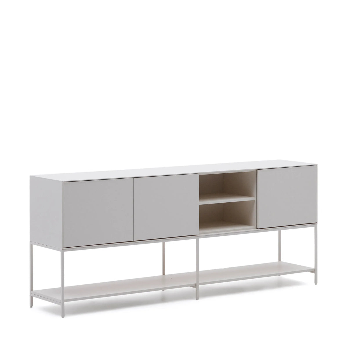 Vedrana Sideboard 3 Türen MDF weiß lackiert 195 x 80 cm von Kave Home – Produktbild 9