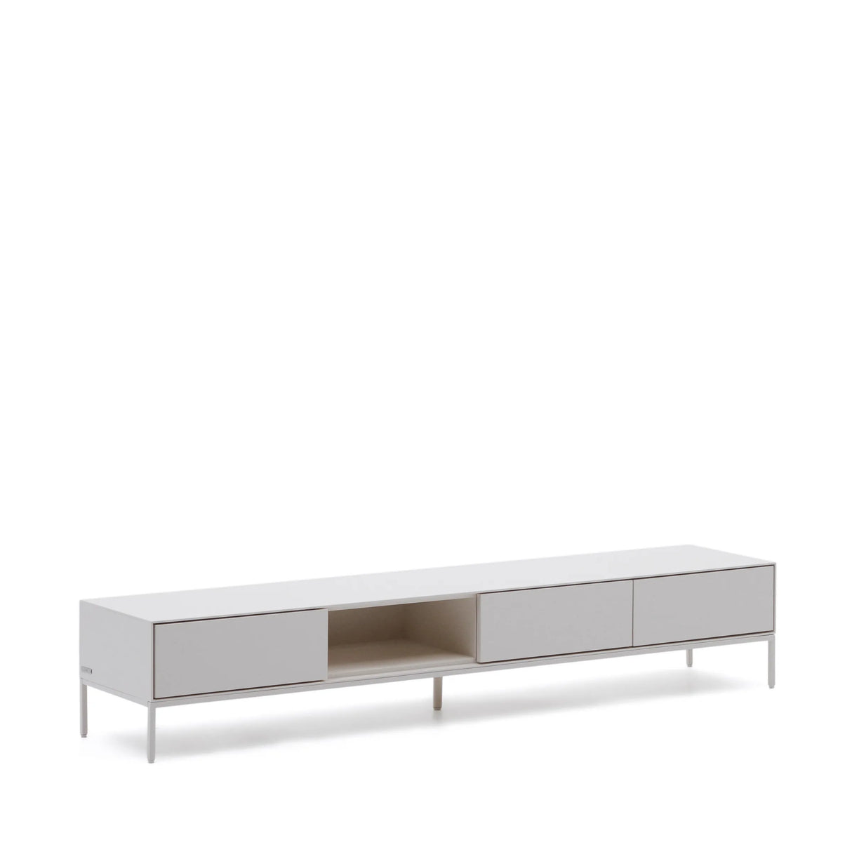 Vedrana TV-Schrank 3 Schubladen MDF weiß lackiert 195 x 35 cm von Kave Home – Produktbild 10