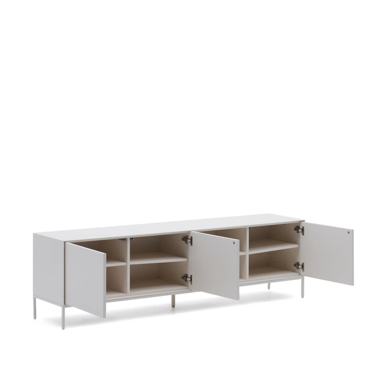 Vedrana TV-Schrank 3 Türen MDF weiß lackiert 195 x 55 cm von Kave Home – Produktbild 12