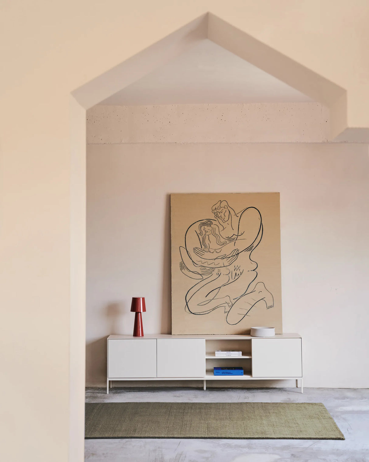 Vedrana TV-Schrank 3 Türen MDF weiß lackiert 195 x 55 cm von Kave Home – Produktbild 4