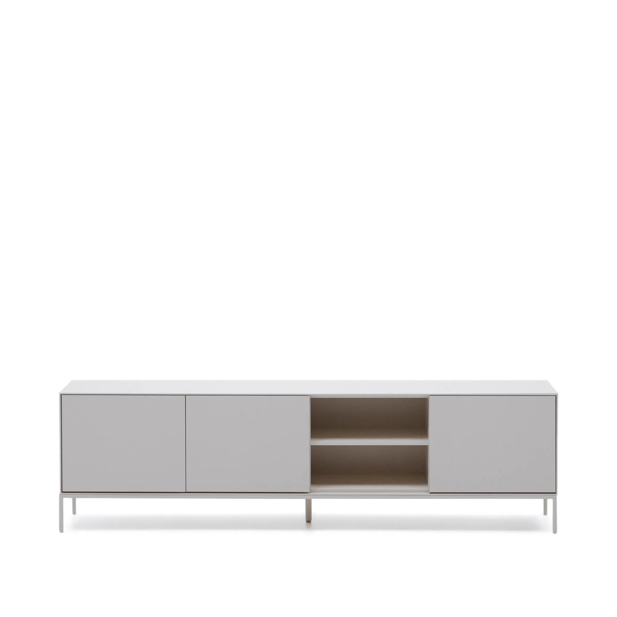 Vedrana TV-Schrank 3 Türen MDF weiß lackiert 195 x 55 cm von Kave Home – Produktbild 6