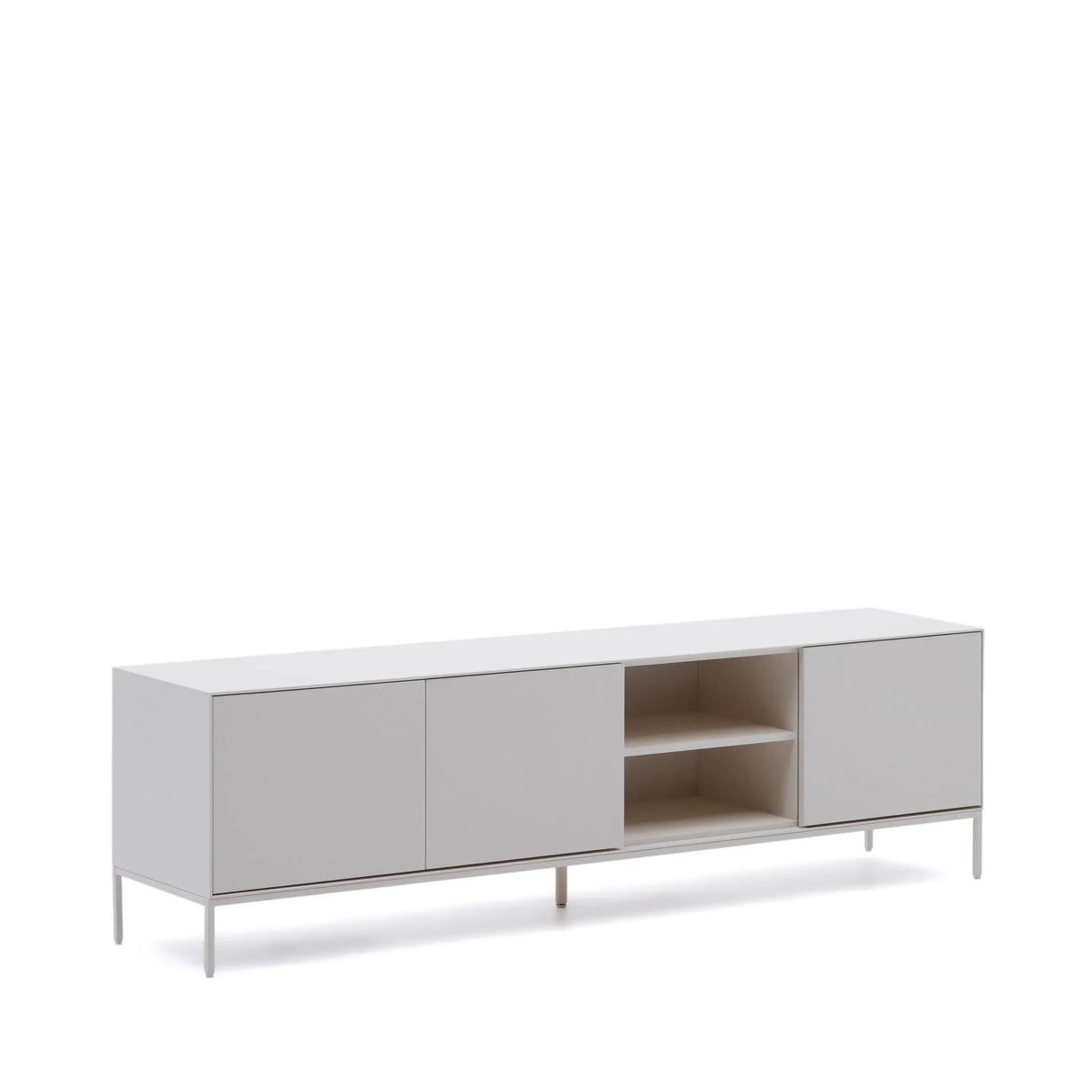 Vedrana TV-Schrank 3 Türen MDF weiß lackiert 195 x 55 cm von Kave Home – Produktbild 8