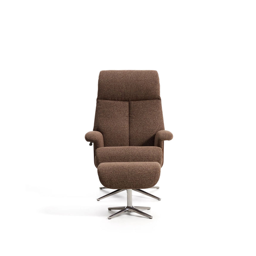 Verstellbarer Drehsessel Toriel mit Fußablage in Microbouclé und mit Beinen aus Aluminium, FSC Mix Credit von Kave Home – Bild 9