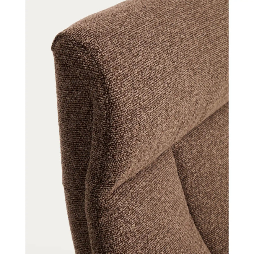 Verstellbarer Drehsessel Toriel mit Fußablage in schokobraunem Microbouclé und mit Beinen aus Aluminium mit schwarzem Finish, FSC 100% von Kave Home – Bild 15
