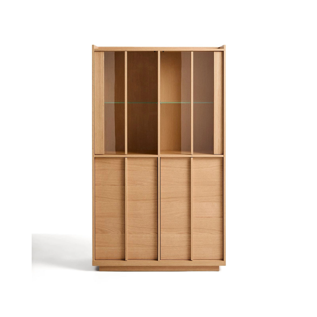 Vitrine Onix aus massivem Eichenholz und Eichenfurnier mit Naturton-Finish 100 x 170 cm FSC Mix Credit von Kave Home – Bild 1