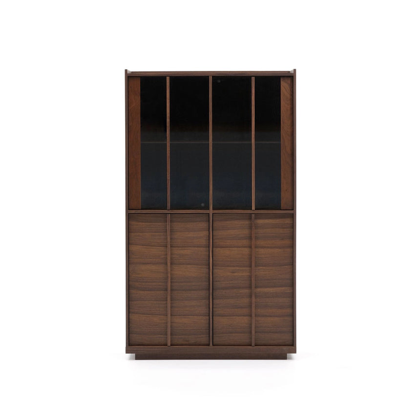 Vitrine Onix massives Walnussholz Walnussfurnier dunkles Finish 100x170 cm FSC Mix Credit von Kave Home – Bild 1