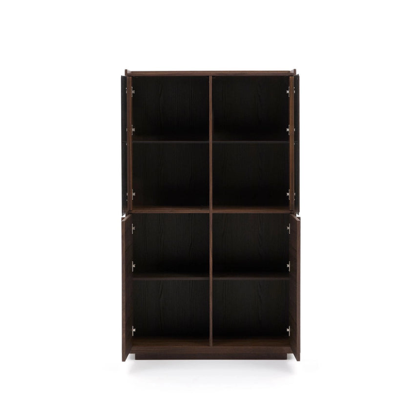 Vitrine Onix massives Walnussholz Walnussfurnier dunkles Finish 100x170 cm FSC Mix Credit von Kave Home – Bild 8