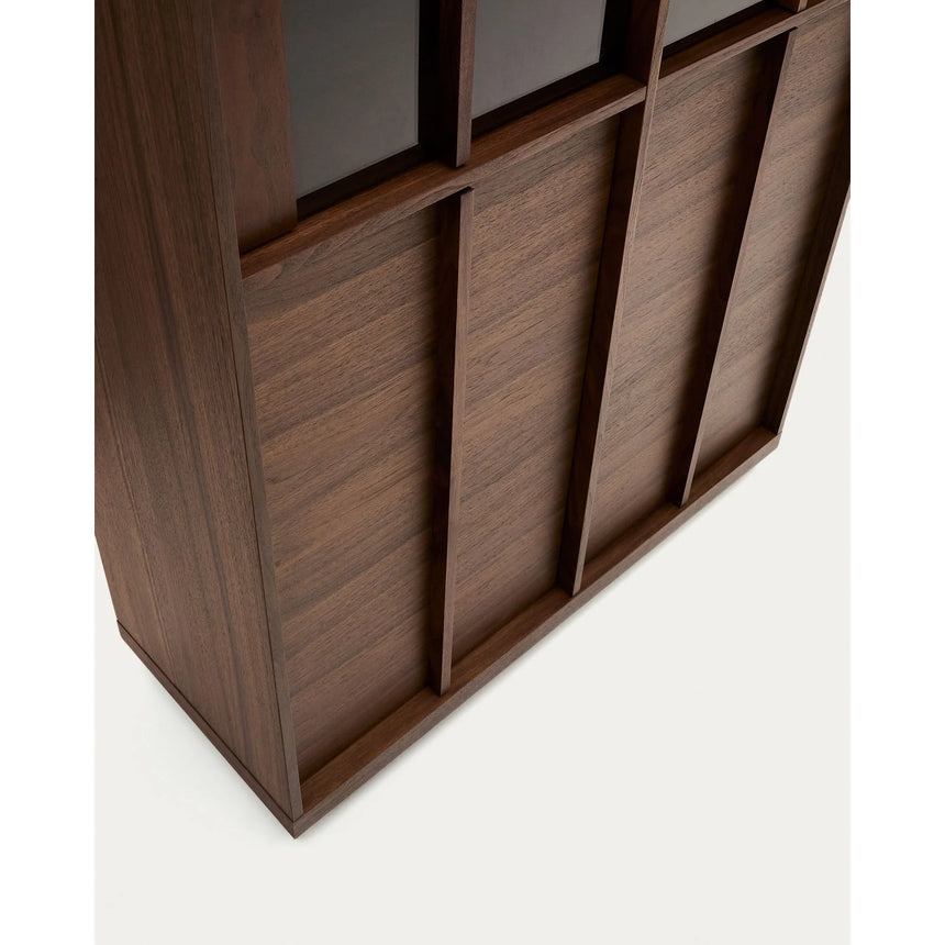 Vitrine Onix massives Walnussholz Walnussfurnier dunkles Finish 100x170 cm FSC Mix Credit von Kave Home – Bild 9