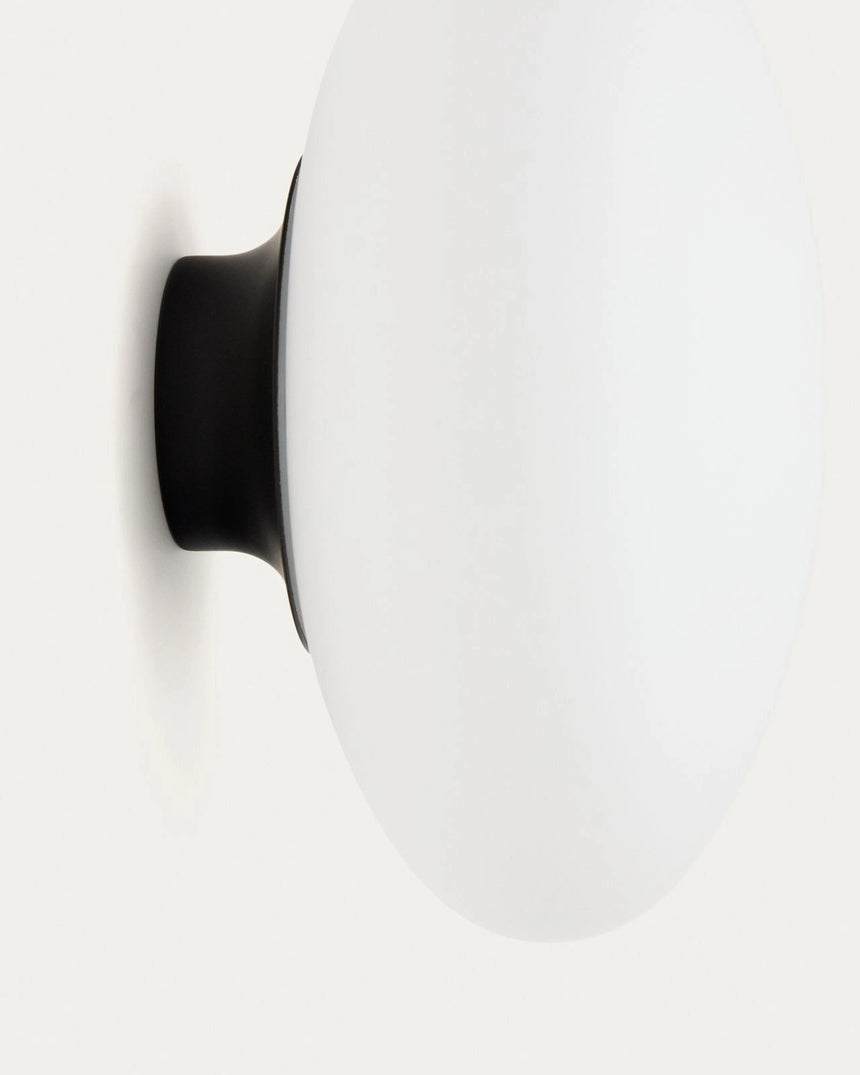 Wandleuchte Bamila aus Rauchglas und schwarzem Metall Ø 25 cm von Kave Home – Bild 6