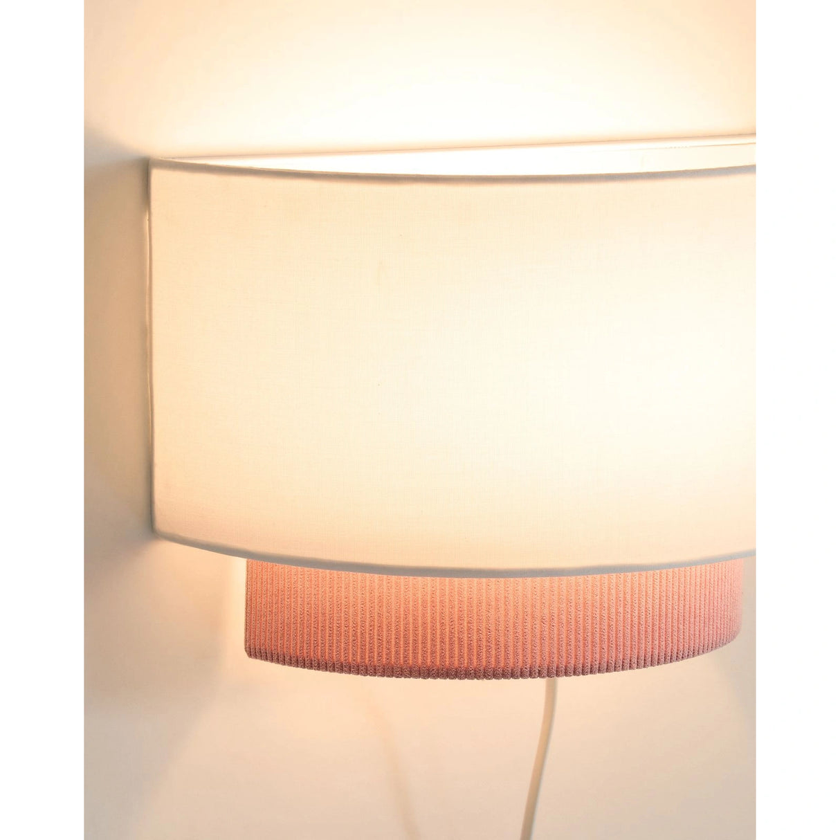 Wandleuchte Bianella aus Baumwolle und rosafarbenem Cord, Ø 40 cm von Kave Home – Bild 4