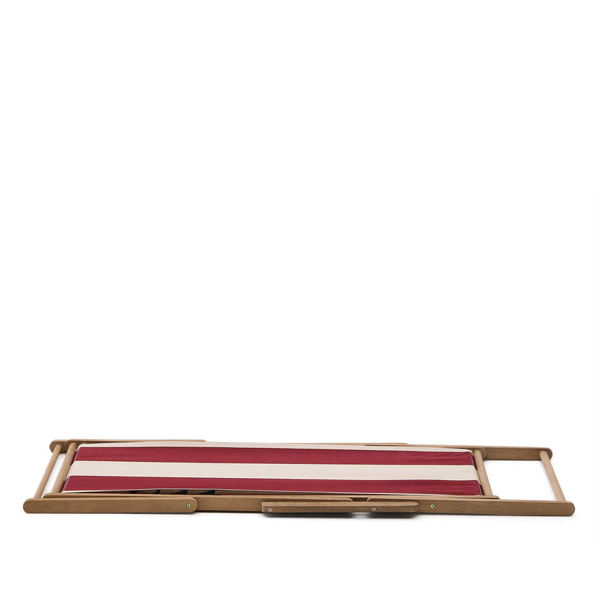 Weinrot-beige gestreifter klappbarer Outdoor-Liegestuhl Vilara aus massivem Akazienholz, FSC 100% von Kave Home – Produktbild 16