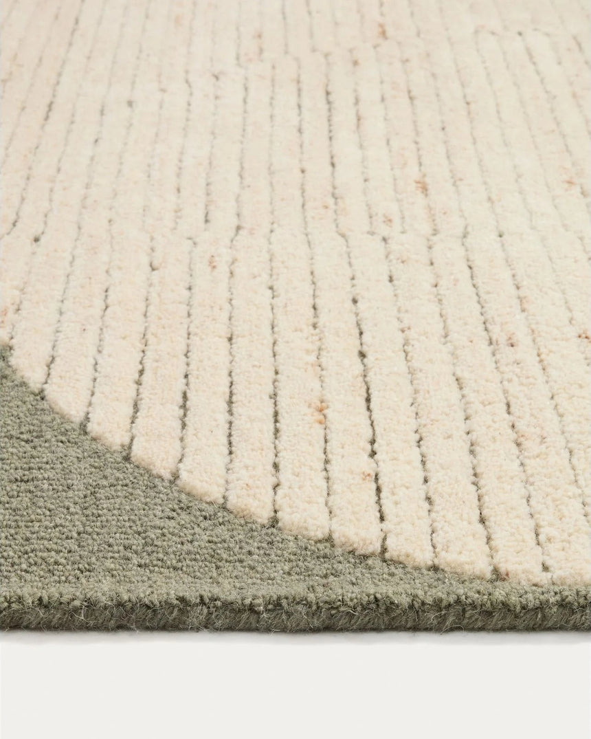Wollteppich Bralen mit Jacquardmuster, grün und beige, 200 x 300 cm von Kave Home – Bild 3