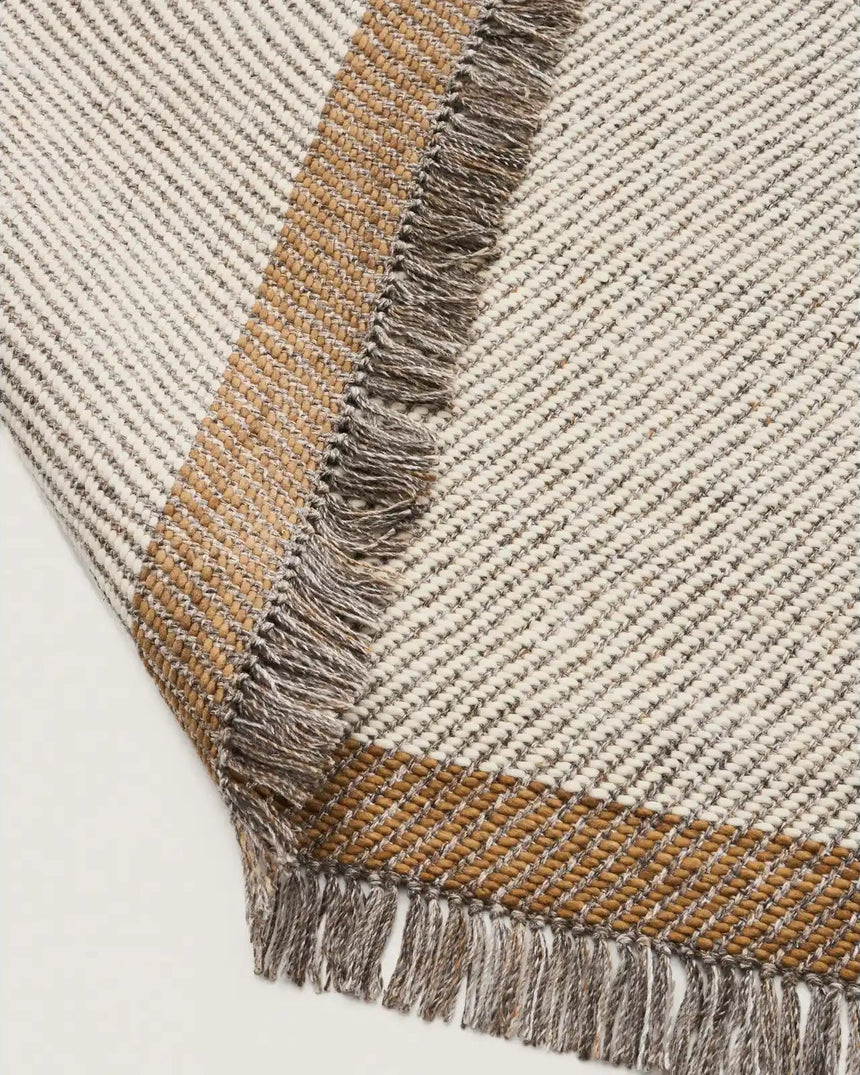 Wollteppich Brina mit Jacquard-Fischgrätmuster, beige, 300 x 200 cm von Kave Home – Bild 5