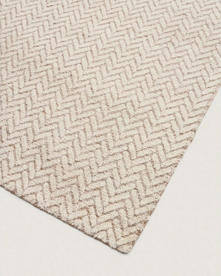 Wollteppich Calira mit Jacquard-Flechtmuster, beige, 300 x 200 cm von Kave Home – Bild 3