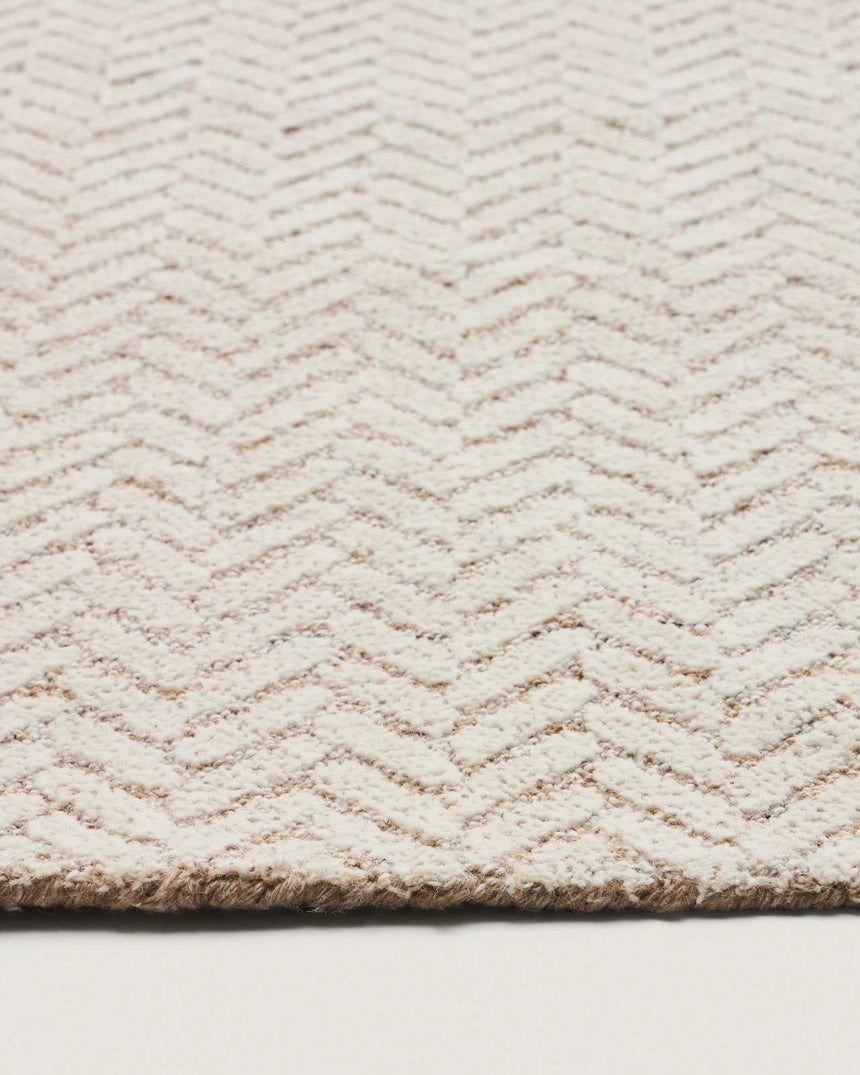 Wollteppich Calira mit Jacquard-Flechtmuster, beige, 300 x 200 cm von Kave Home – Bild 4