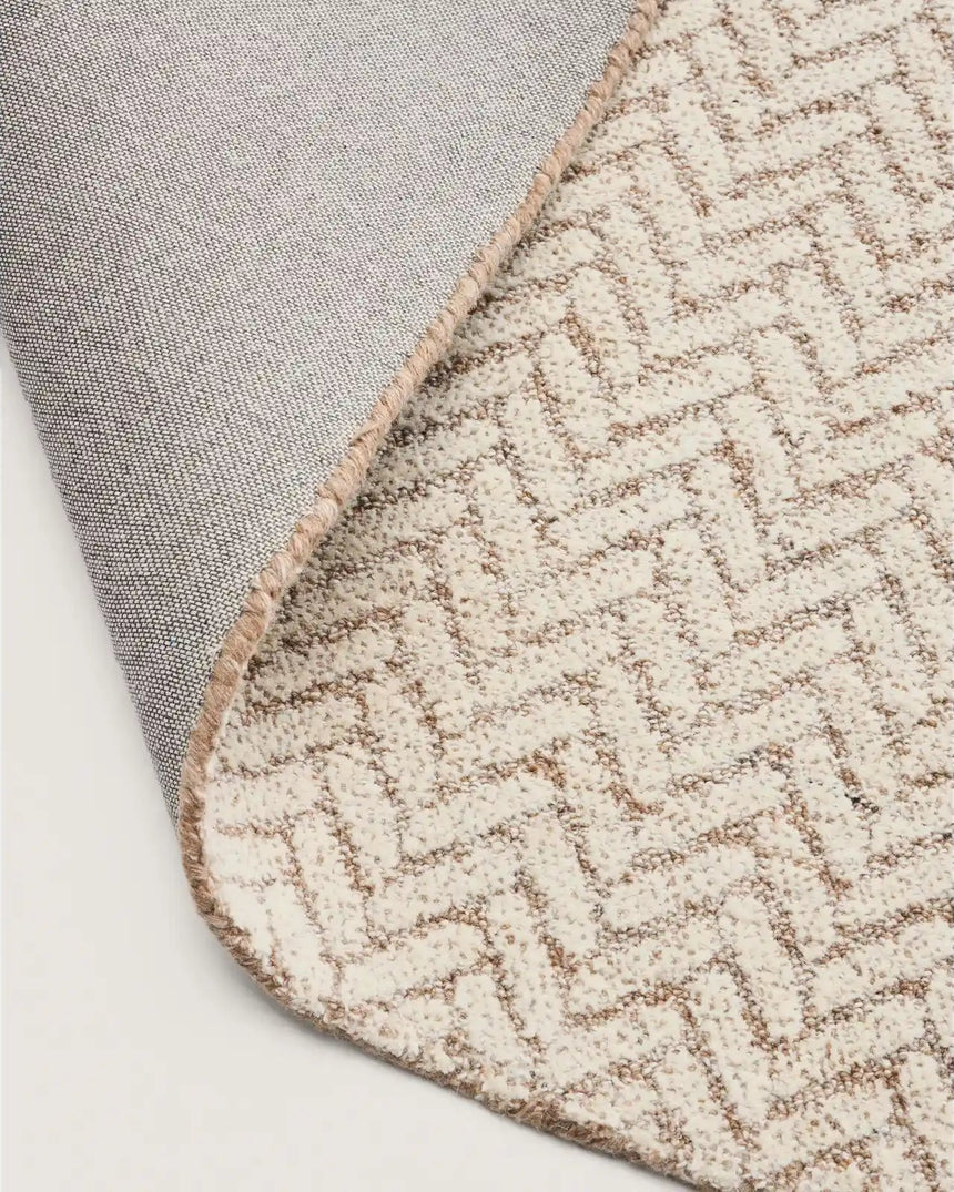 Wollteppich Calira mit Jacquard-Flechtmuster, beige, 300 x 200 cm von Kave Home – Bild 5