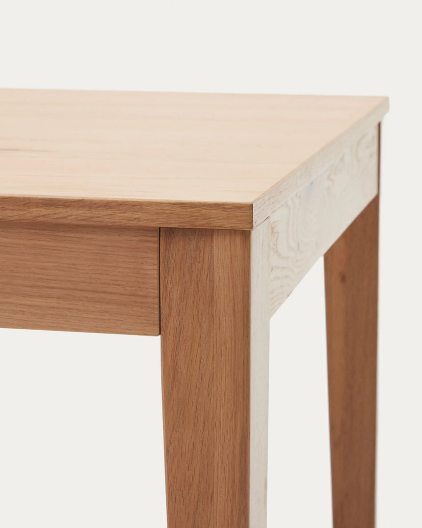 Yain Ausziehtisch aus Eichenfurnier und massiver Eiche 160 (220) x 80 cm von Kave Home – Produktbild 1