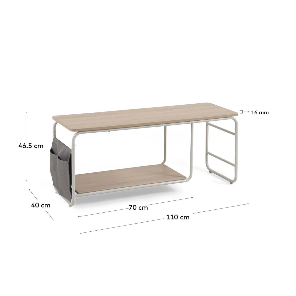 Yamina TV-Schrank aus Melamin und Stahl mit weißem Finish 110 x 46 cm von Kave Home – Produktbild 4